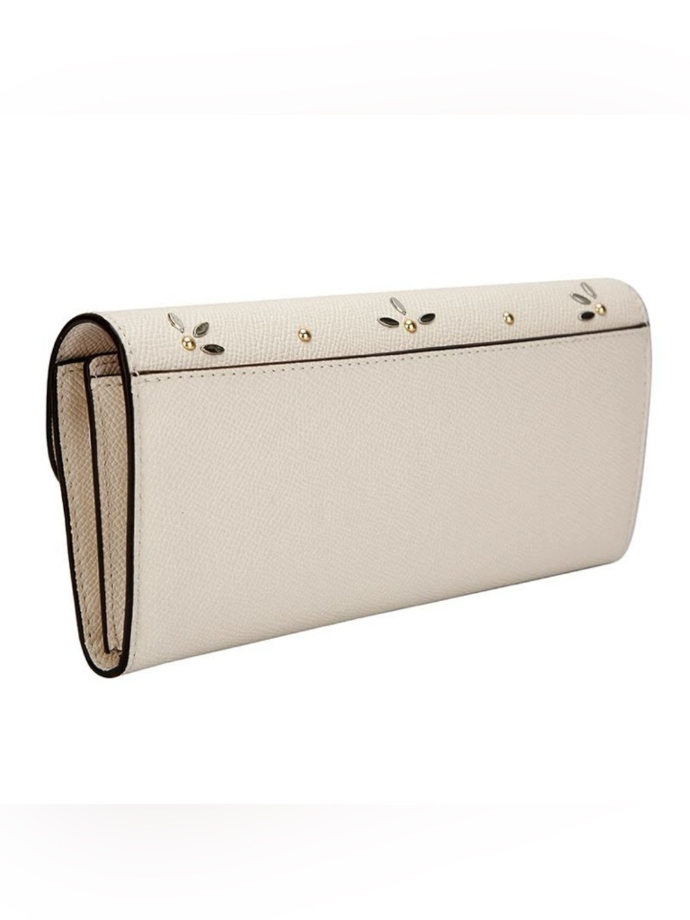 RARE Coach Designer Floral Crystal and Stud Chalk Envelope Wallet Purse F73495 - Picture 4 of 9